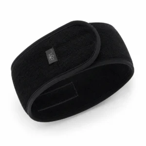Head Band (Black) – washable, adjustable cotton headband for facials, skincare, and lash applications. Comfortable and professional quality.