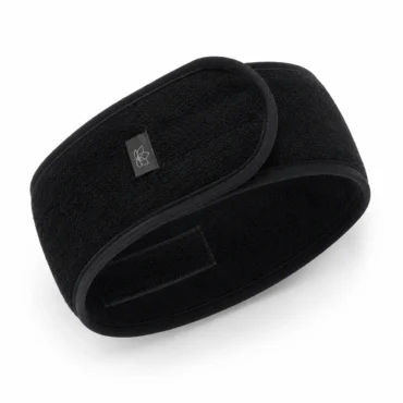 Head Band (Black) – washable, adjustable cotton headband for facials, skincare, and lash applications. Comfortable and professional quality.