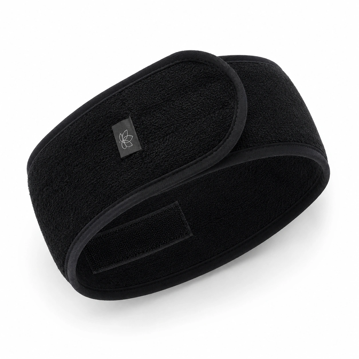 Head Band (Black) – washable, adjustable cotton headband for facials, skincare, and lash applications. Comfortable and professional quality.