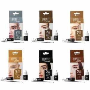 alt='BRONSUN® Gel Dye Home Kit with developer, applicator, and instruction guide – at-home eyebrow and eyelash tinting kit"