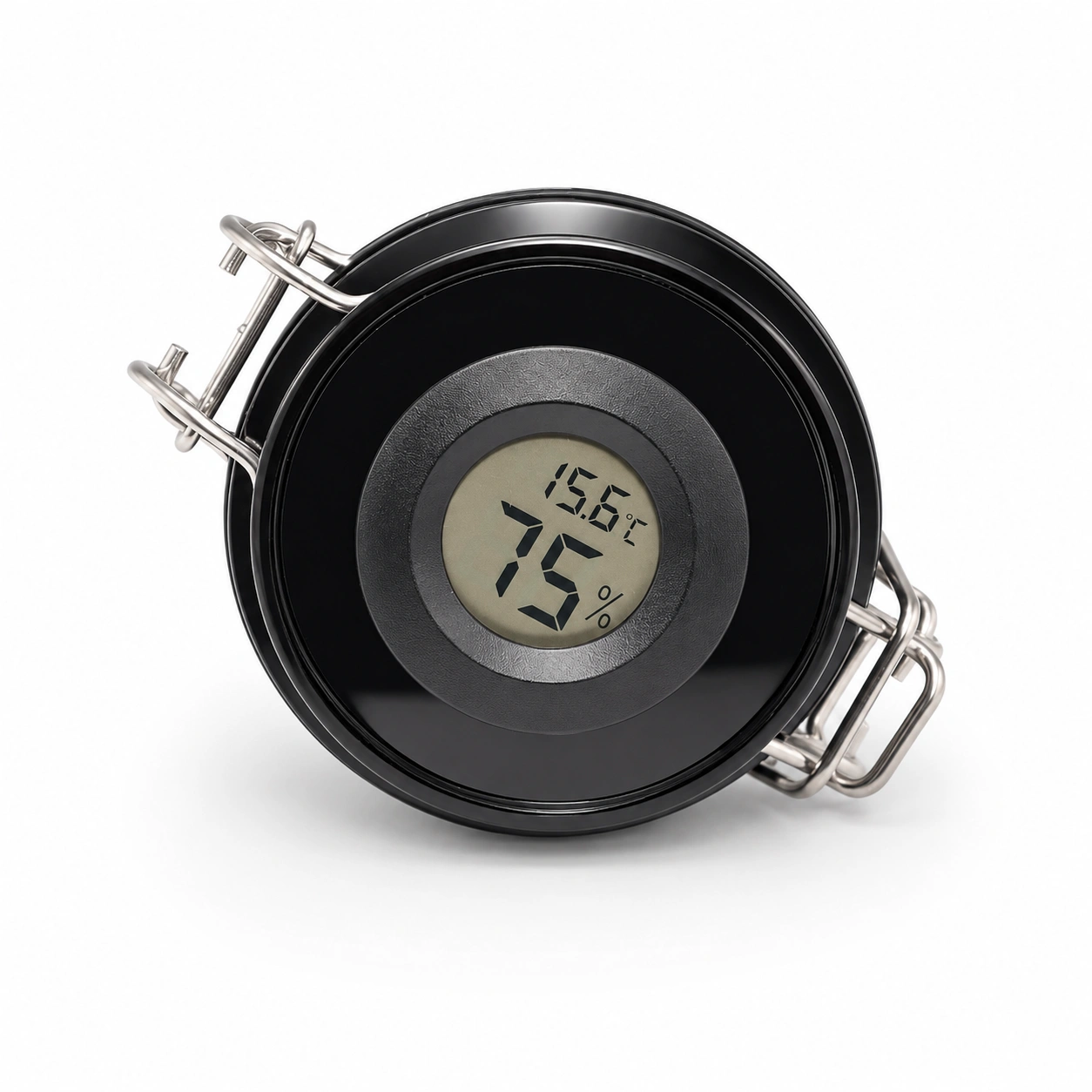 Glue Storage Container with built-in hygrometer and thermometer keeps lash adhesive protected from humidity and temperature changes. Airtight storage case holds up to three glue bottles, helping extend adhesive shelf life and maintain optimal performance for professional lash artists.