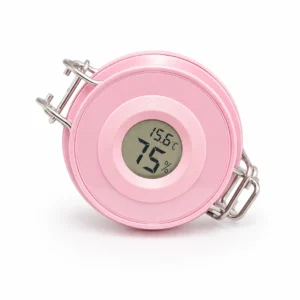 Glue Storage Container with built-in hygrometer and thermometer keeps lash adhesive protected from humidity and temperature changes. Airtight storage case holds up to three glue bottles, helping extend adhesive shelf life and maintain optimal performance for professional lash artists.