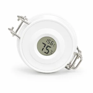 Glue Storage Container with built-in hygrometer and thermometer keeps lash adhesive protected from humidity and temperature changes. Airtight storage case holds up to three glue bottles, helping extend adhesive shelf life and maintain optimal performance for professional lash artists.