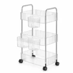 Transparent Lash Trolley – Clear multi-tier storage trolley with lockable wheels, designed to organize lash tools, adhesives, and beauty supplies. Durable, easy to clean, and ideal for professional salons and home studios.