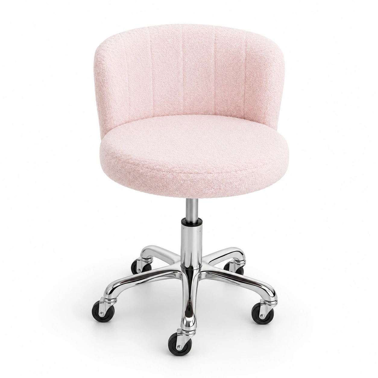 Baby pink Teddy Fabric Shorty Chair