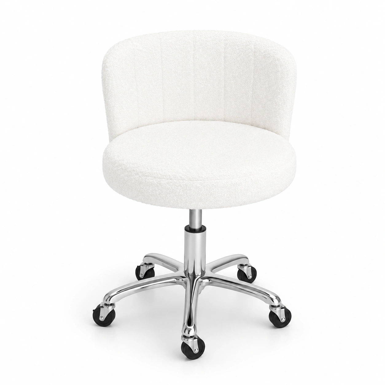 White Teddy Fabric Shorty Chair