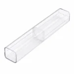 Clear protective plastic tweezer storage case for professional eyelash extension tweezers with transparent reusable design.
