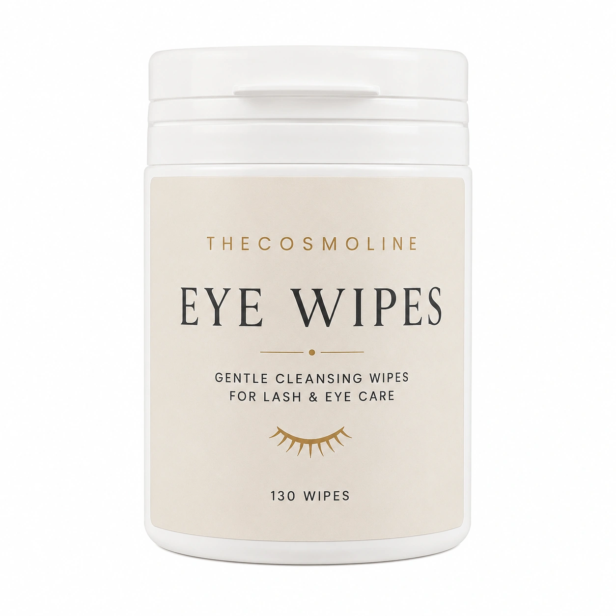 Thecosmoline Eye Wipes 130 Pack – Gentle Cleansing Wipes for Eyelash Extensions and Eye Care